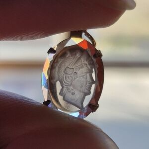 Miniature Glass cameo charm